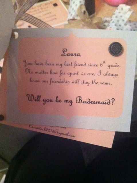 *Update* How to ask your bridesmaids...my first DIY!