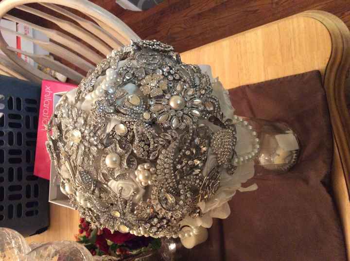 Pics of my WIP DIY brooch bouquet...