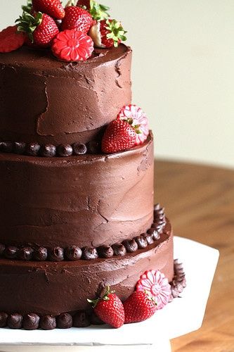 Chocolate Iced Wedding Cake