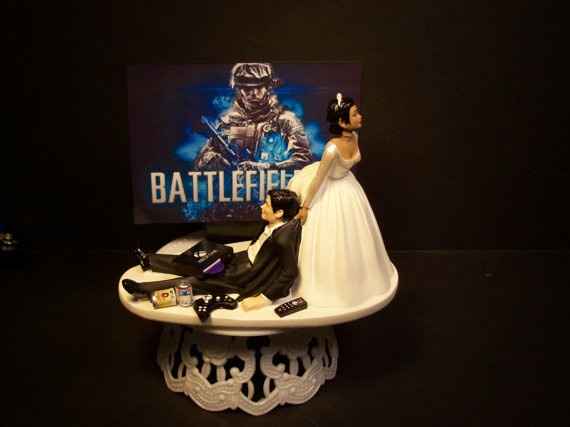 Topper for both grooms cake and wedding cake.