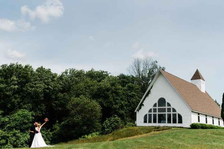 photo of us with the chapel