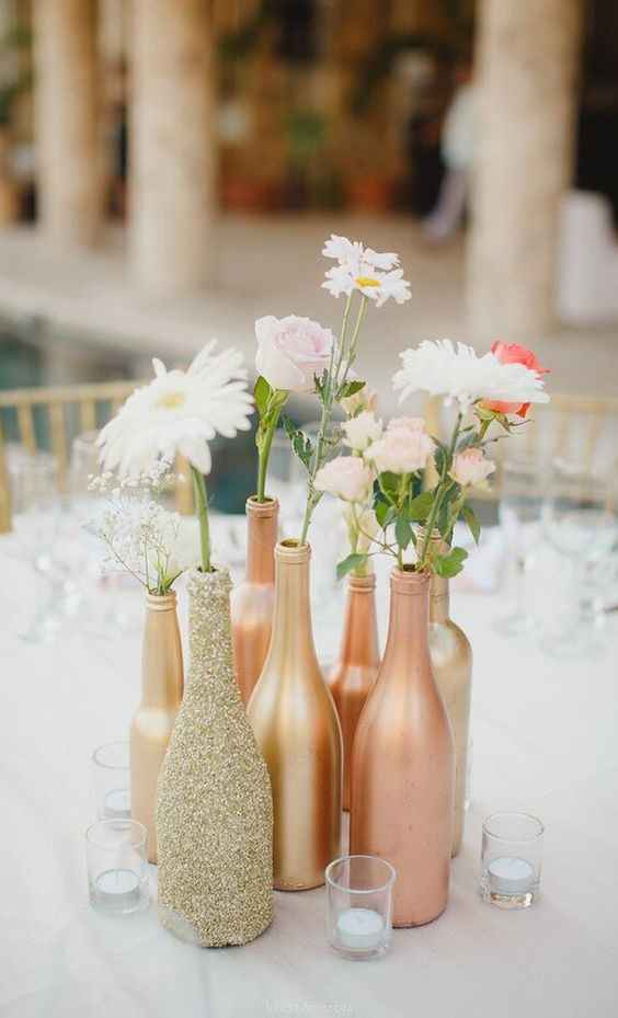 Wine bottle centerpieces