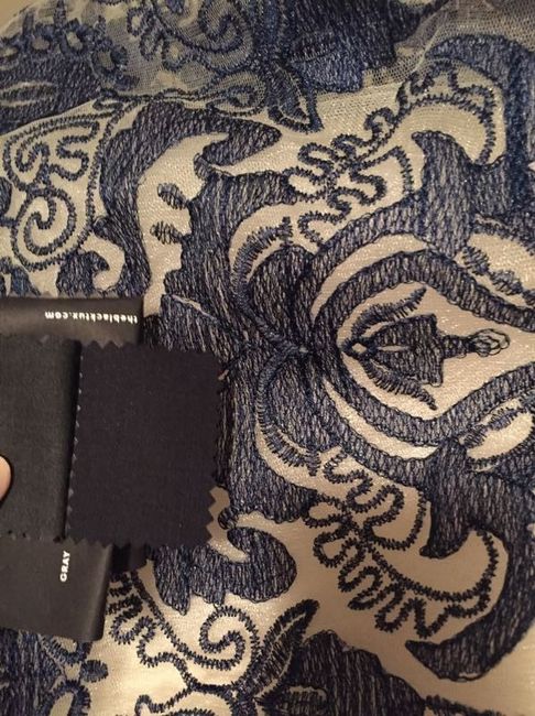 Suit fabric swatch compared to BM dress