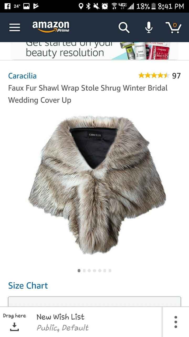  Faux fur shawl winter wedding - 1