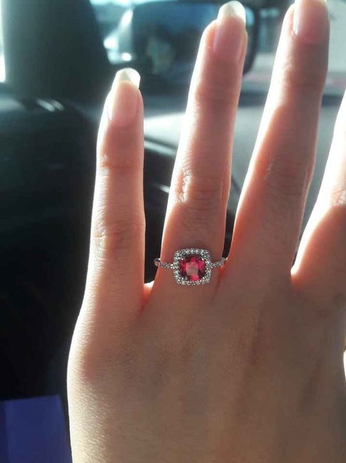 Does anyone have colored engagement/wedding ring - 1