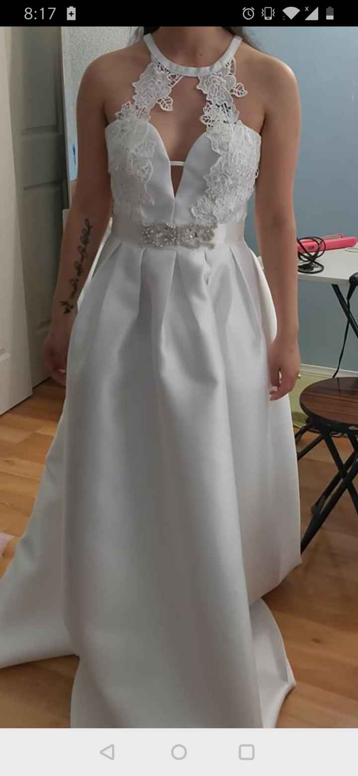 Ivory or White sash on white wedding dress? 3