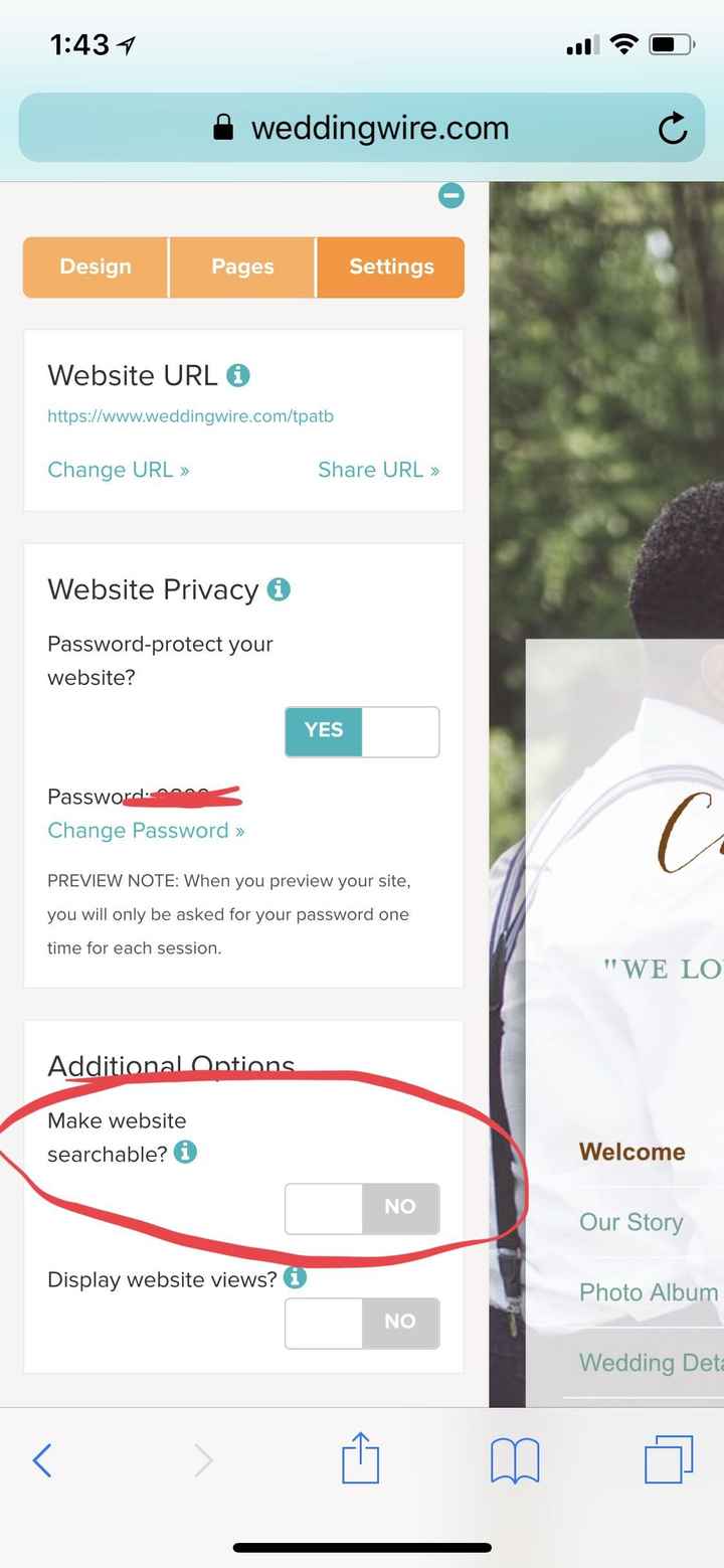 Wedding Website Not Searchable On Google - 1