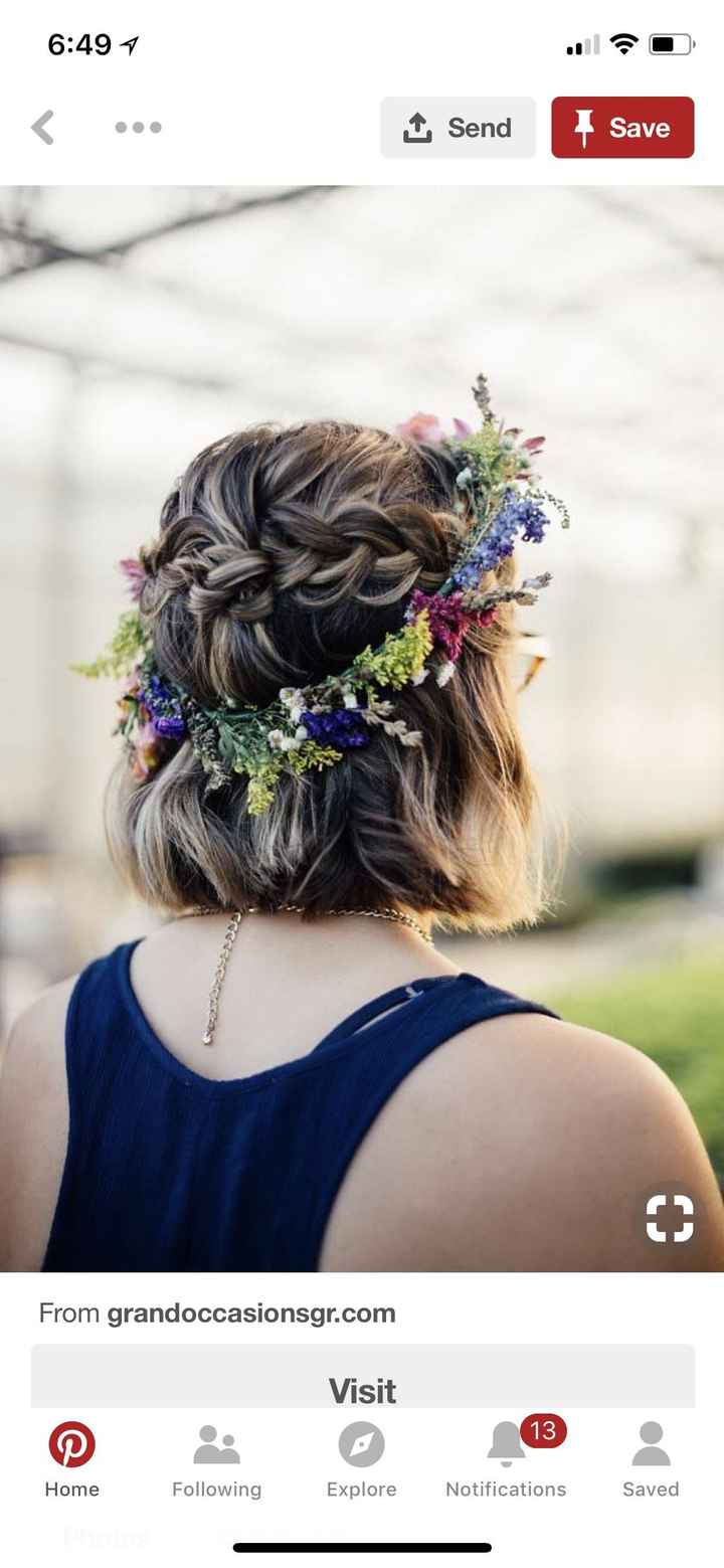 Short hair brides w/ flower crown - 1