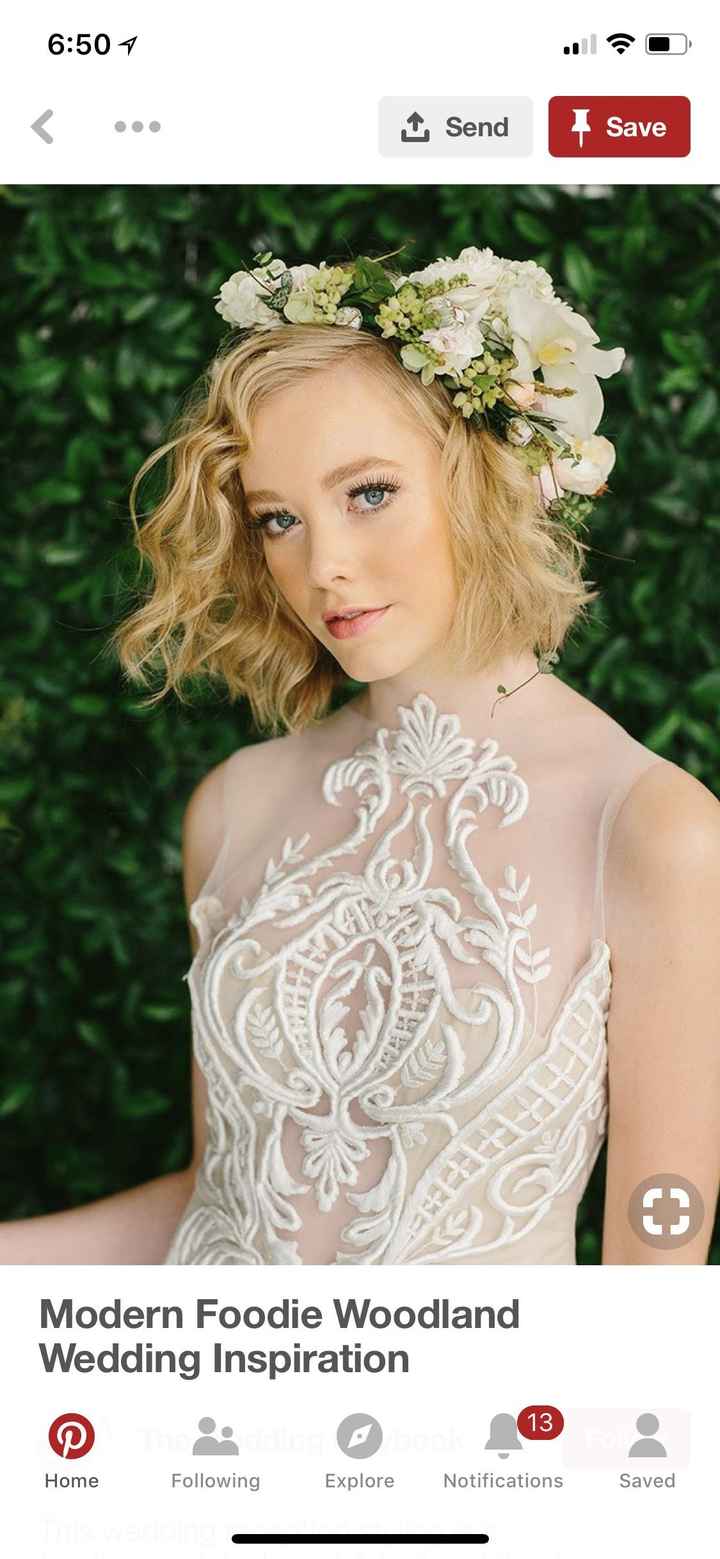 Short hair brides w/ flower crown - 2