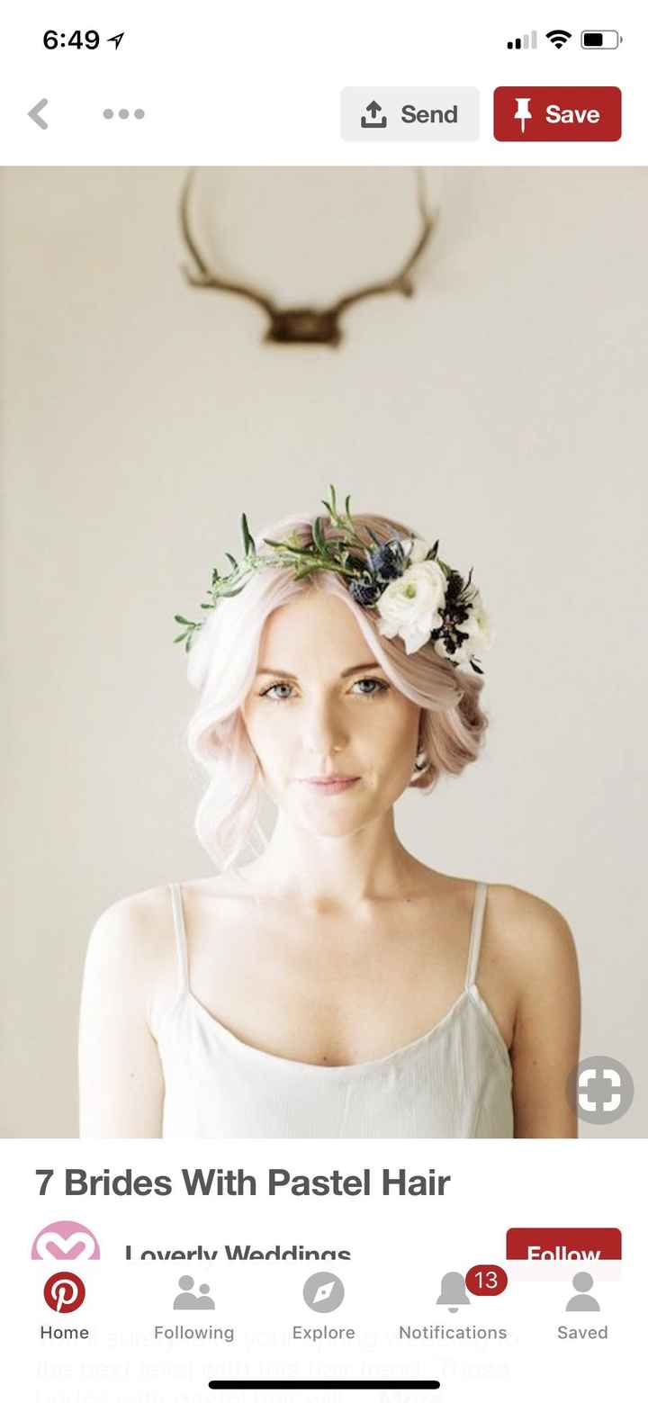 Short hair brides w/ flower crown - 4