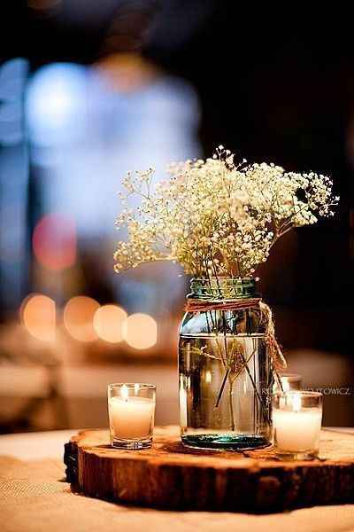 Mason jar with candles