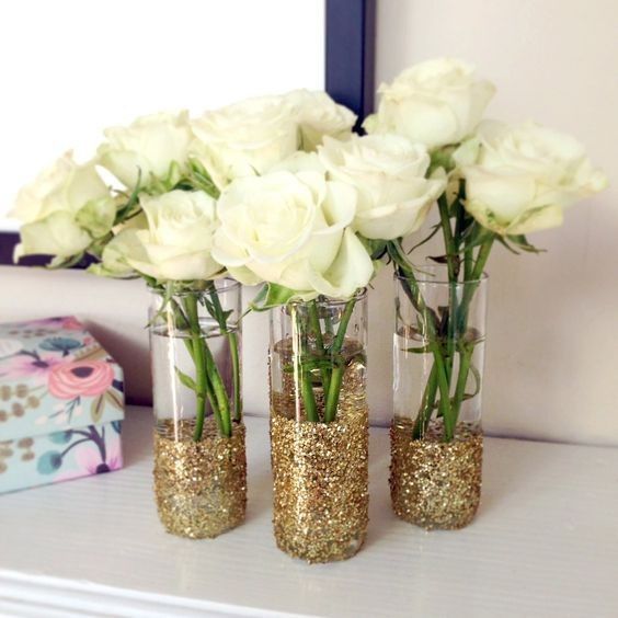 glitter vases