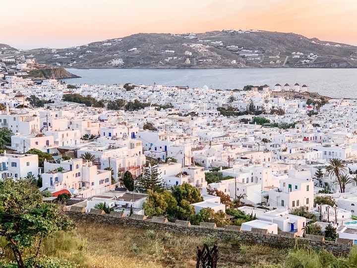 Mykonos town from 180 Degrees Sunset Bar
