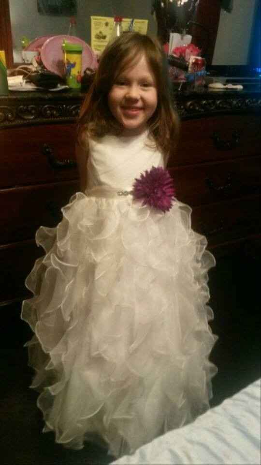 So excited! Flower girl dresses came in wrong color and size!!