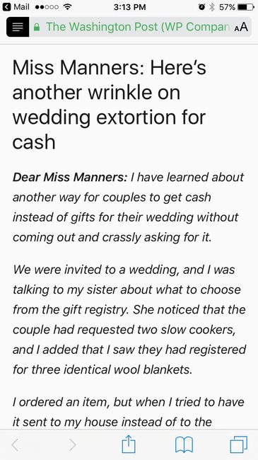 This is what happens when you ask for cash from your guests...