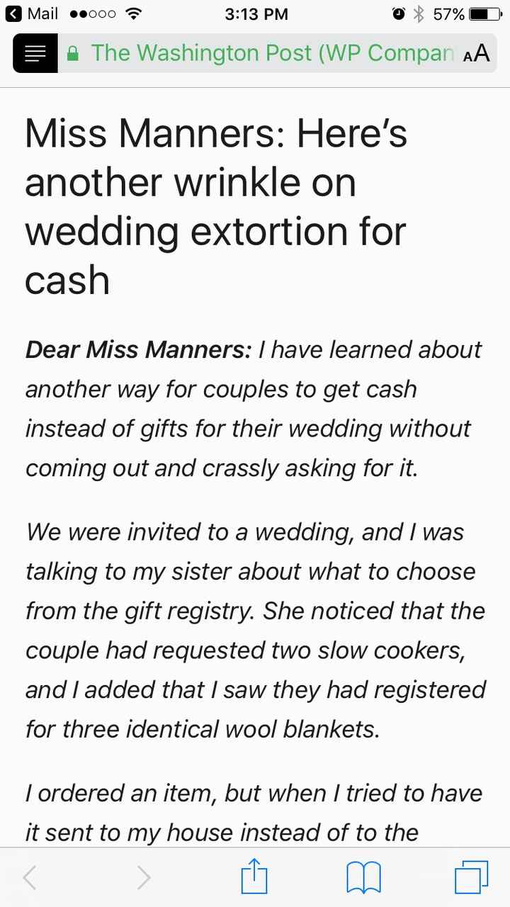 This is what happens when you ask for cash from your guests...