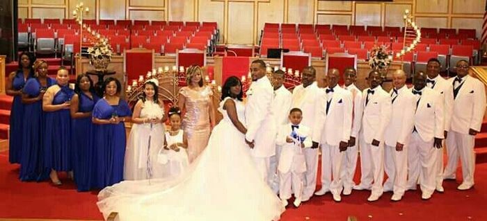 Ivory dress, black tux white shirts?