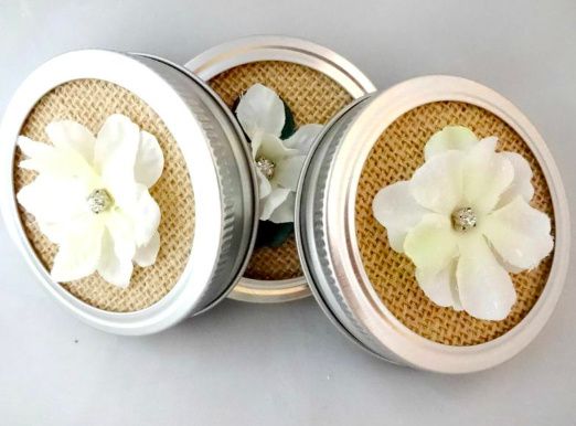 Inspiration in decorating the top of the jars for the wedding