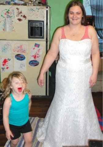 Wedding dress that I gave away for free to a fellow budget bride - UPDATE