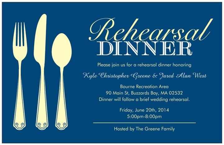 Rehearsal dinner invitations