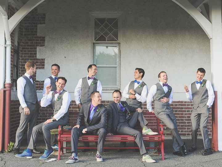 Groomsmen grey pants white shirt discount