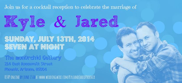 Casual Invites for our 2nd/local reception: