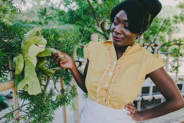 The girl wonders why the frog is talking so she walks over ...