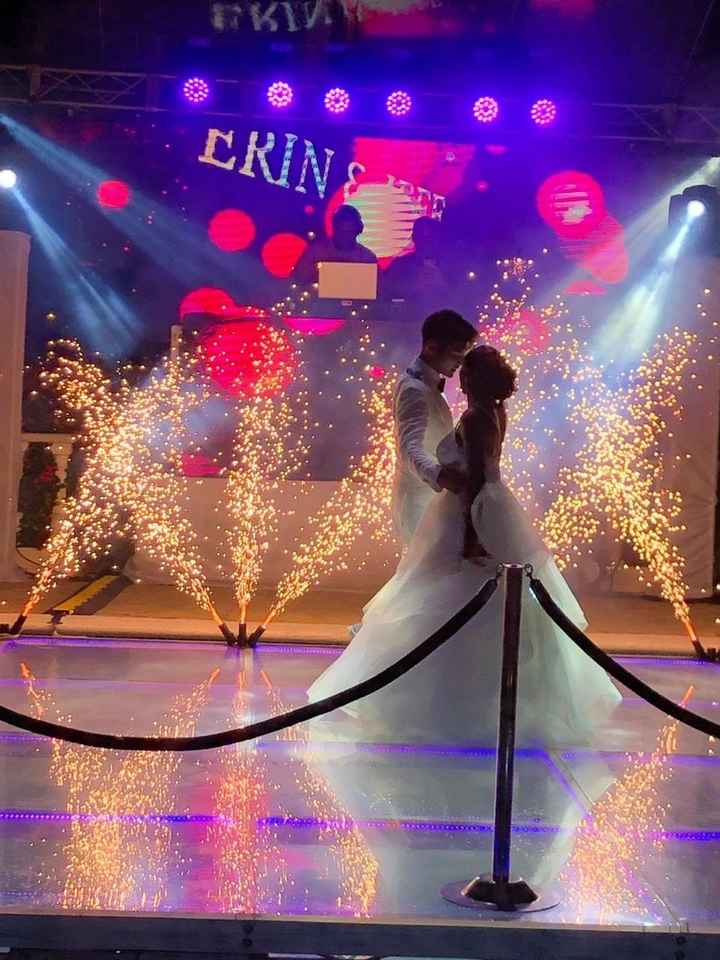 Still from our first dance atop an acrylic pool dance floor.