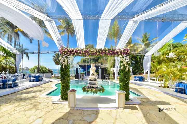 Reception venue had a clear tent