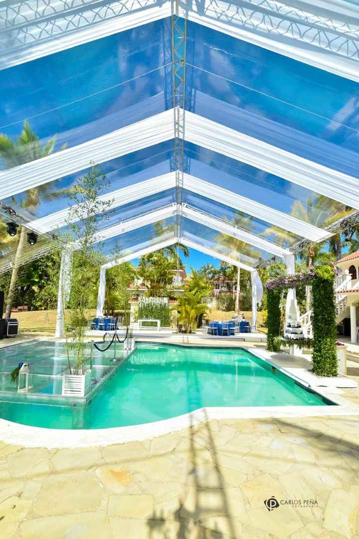 clear tent and pool dance floor