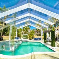 clear tent and pool dance floor