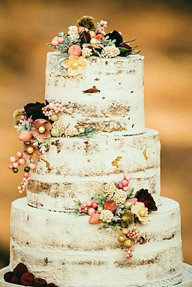 un-frosted wedding cake...