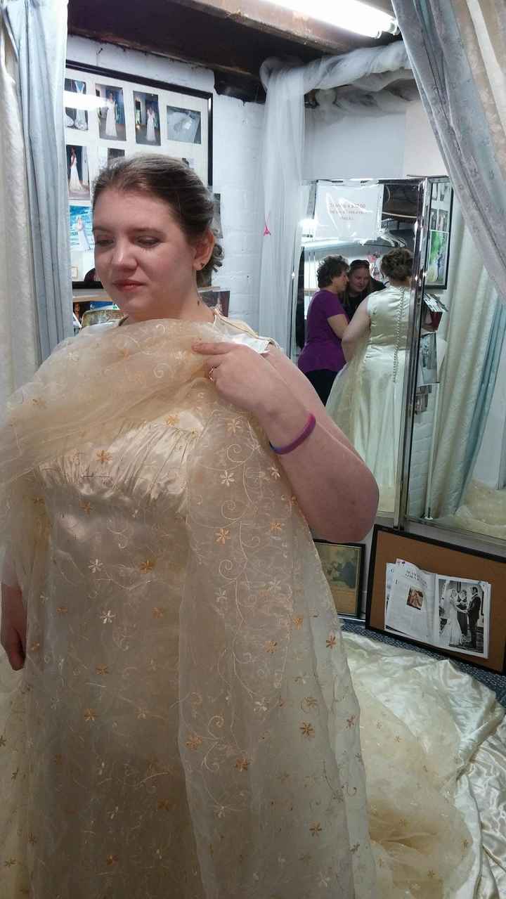 pinning on the organza