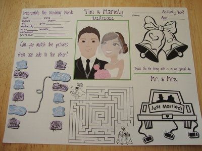 Wedding Coloring/Activity Books for kids