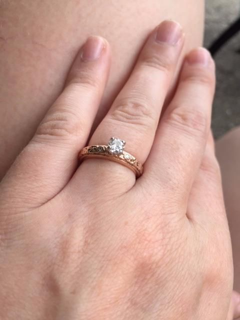 Rose gold engagement ring 