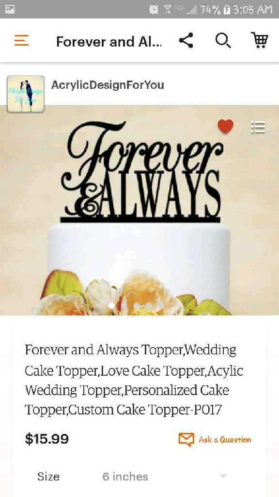 What cake topper did you pick? - 2
