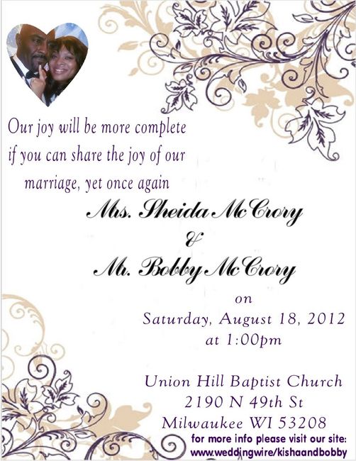 I'm doing my own Invitations, Programs, Response Cards, Everything!