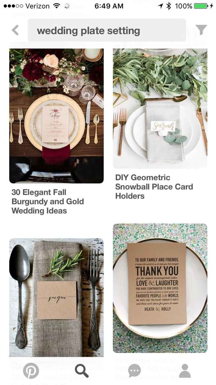 Dinner plate cards