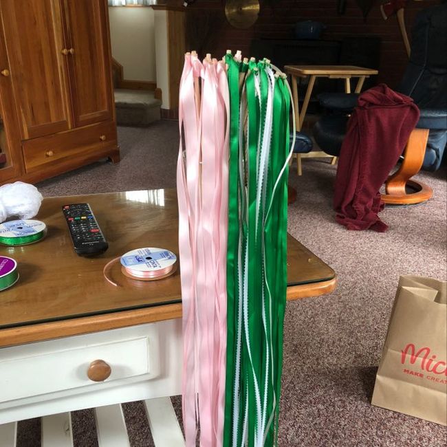 Today’s project.. ribbon wands - 1