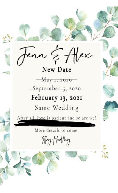 Postponement/ New Date Annoucements 1
