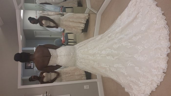 Lace dress bustle