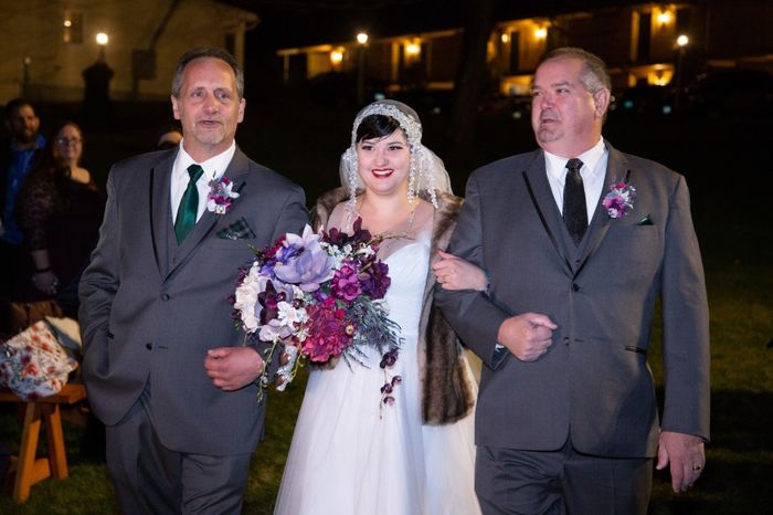 my dad (right) and Stepdad (left) put aside their differences and walked me down the aisle together