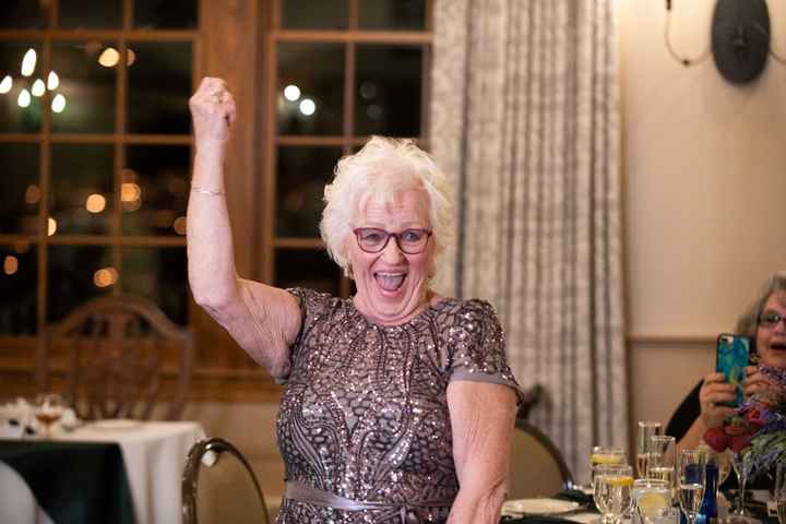 My grandma was a riot at the wedding!