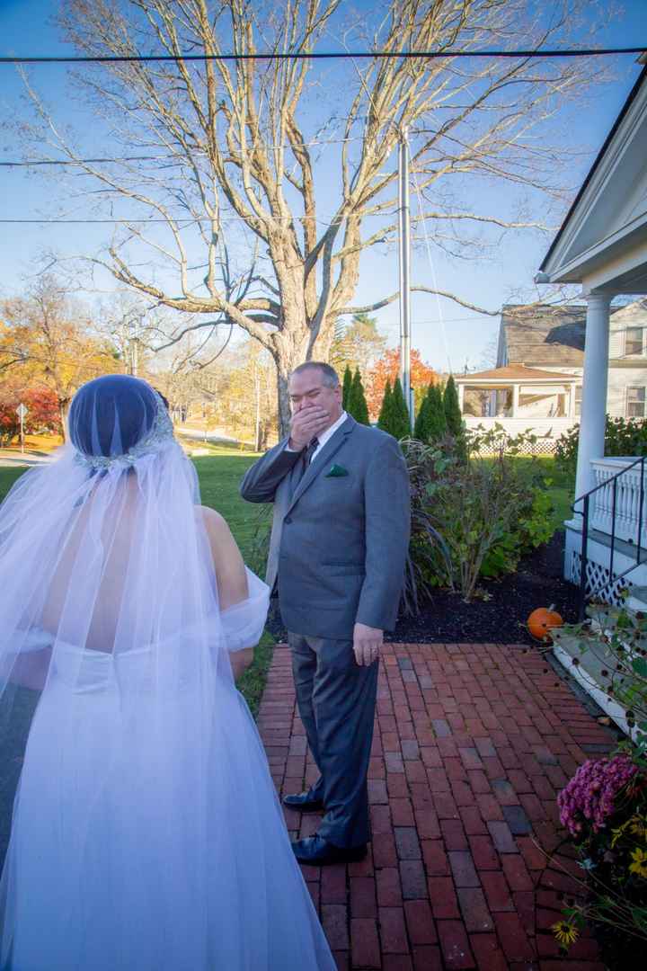 My dad seeing me for the first time