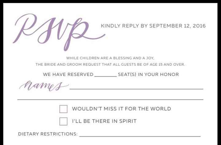 No children at wedding on invitation?