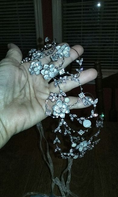 My something blue headband which will sit directly in from of the veil comb