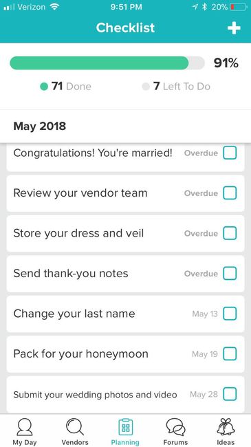 Weddingwire Checklist - 1
