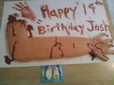 Disturbing baby shower cake