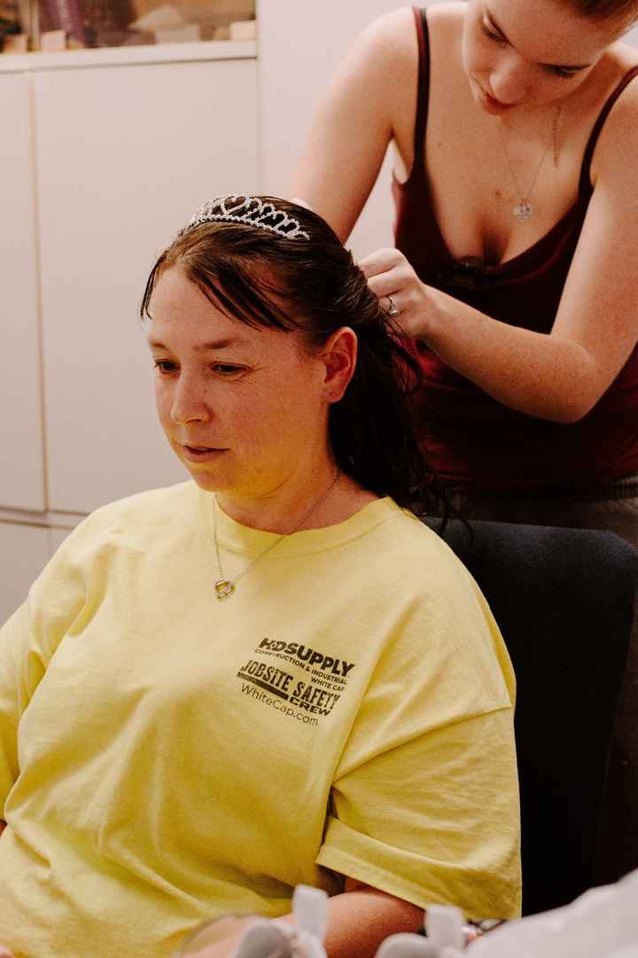 My hair getting done for the wedding!