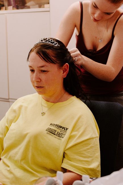 My hair getting done for the wedding!